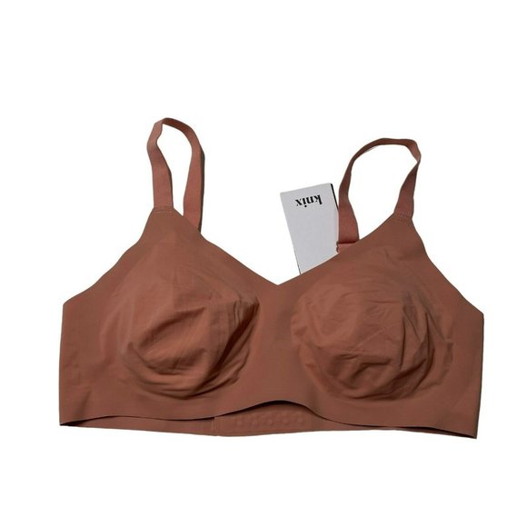 Knix Pink Ginger Padded V Neck Wireless Bra - Picture 2 of 7